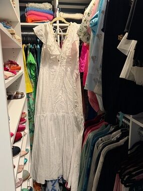 Joslin white linen maxi dress NWOT